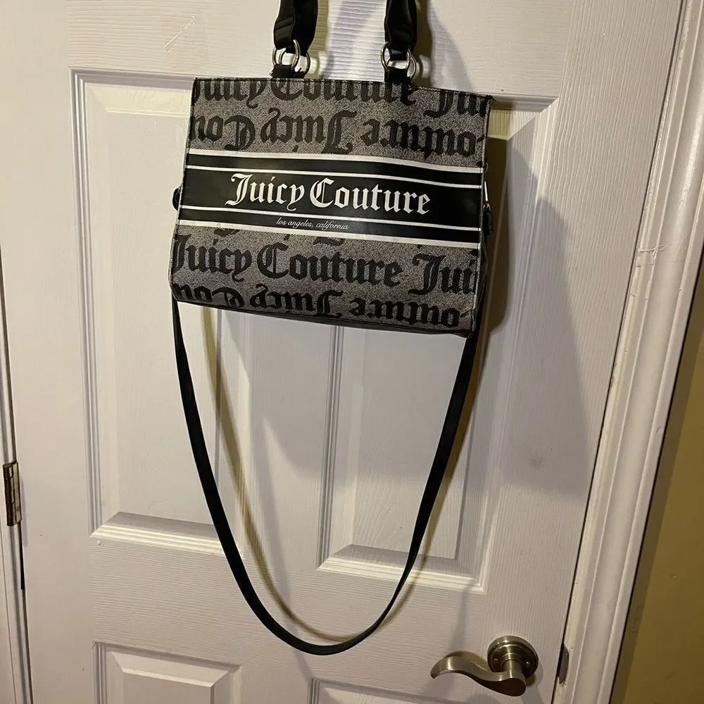 Juicy Couture synthetic Black and White Billboard Medium satchel / shoulder bag